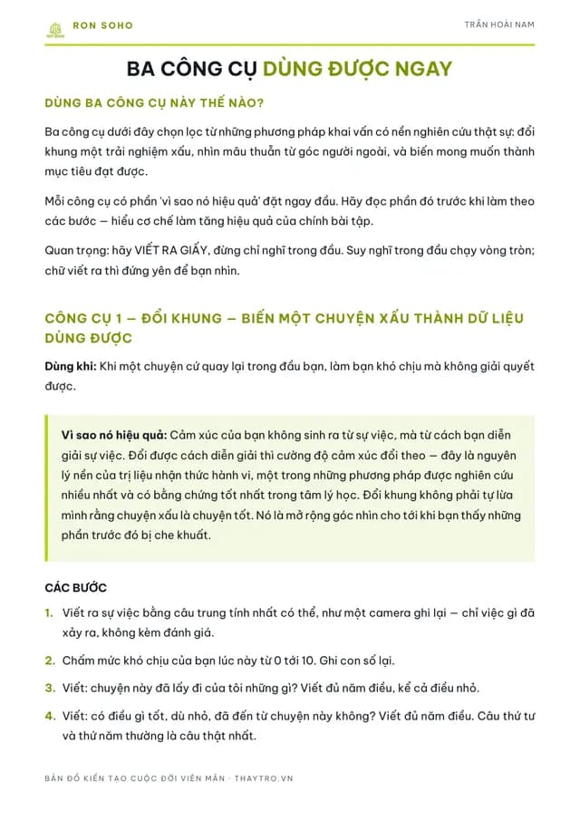 Trang mẫu: Ba công cụ khai vấn
